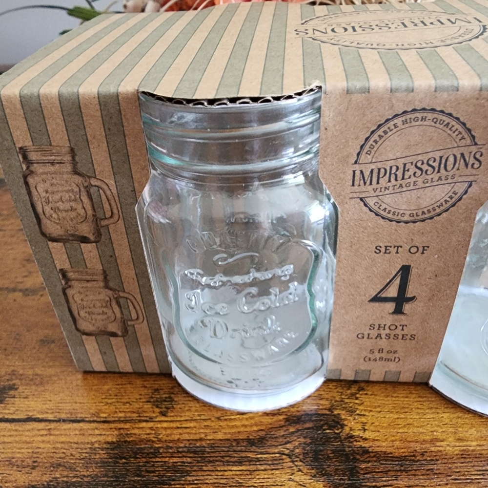 New Impressions Glass Jar Shot Glasses. - Picture 4 of 5